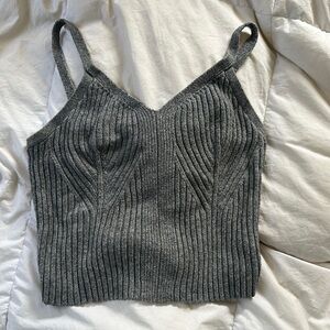 Auden Black Ribbed Fitted Bustier Camisole